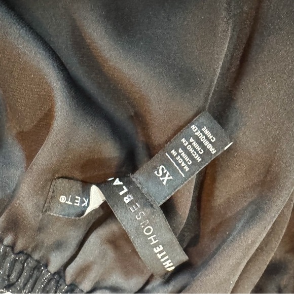 WHBM black textured shimmer chiffon off shoulder top ❤️ - Picture 6 of 7
